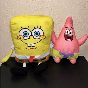 SpongeBob and Patrick Plush Toy Set - Yellow and Pink
